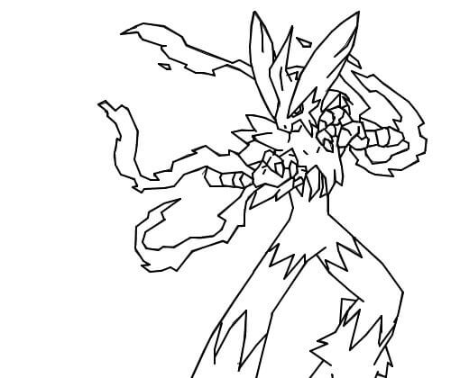 Dibujo de Mega Blaziken Luchando para Colorear y Imprimir