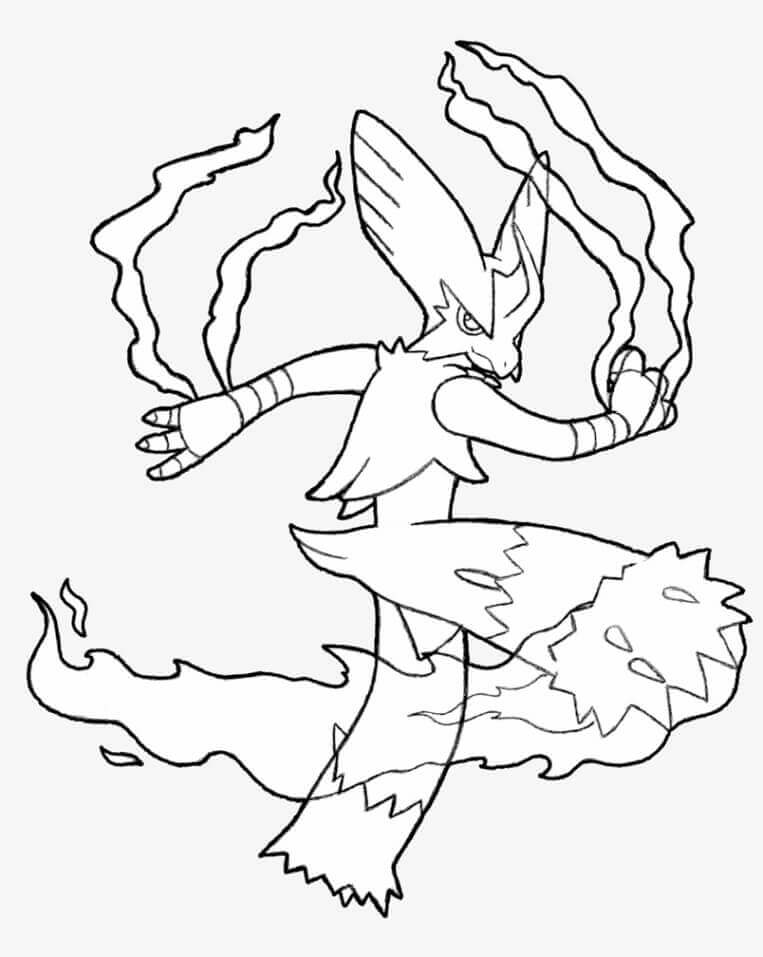 Dibujo de Mega Blaziken para Colorear y Imprimir