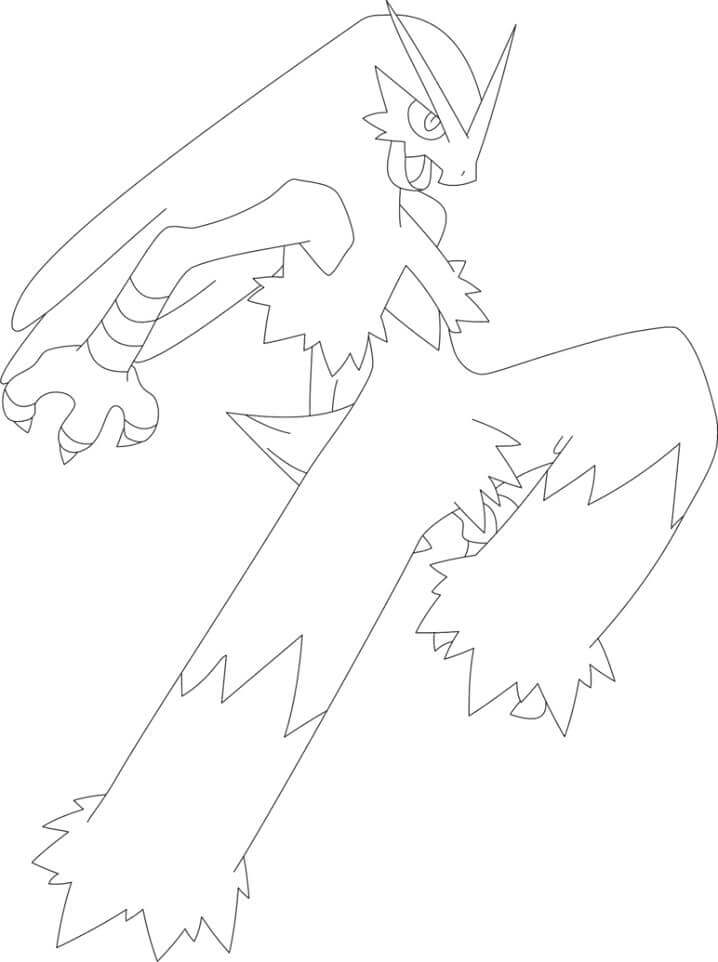 Dibujo de Pokémon Blaziken para Colorear y Imprimir