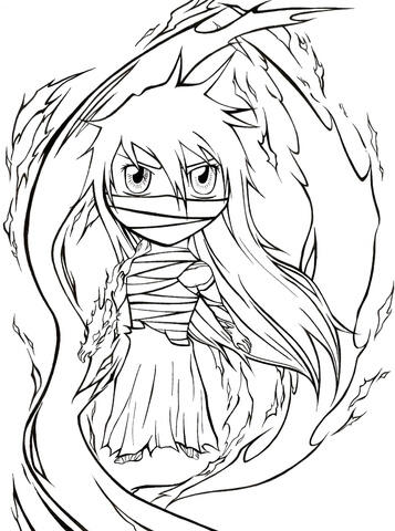 Dibujo de Chibi Mugetsu para Colorear y Imprimir