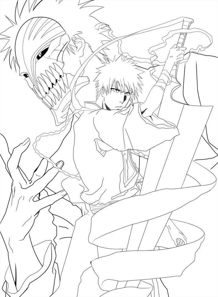 Dibujo de Ichigo Vs Hueco Scaled para Colorear y Imprimir