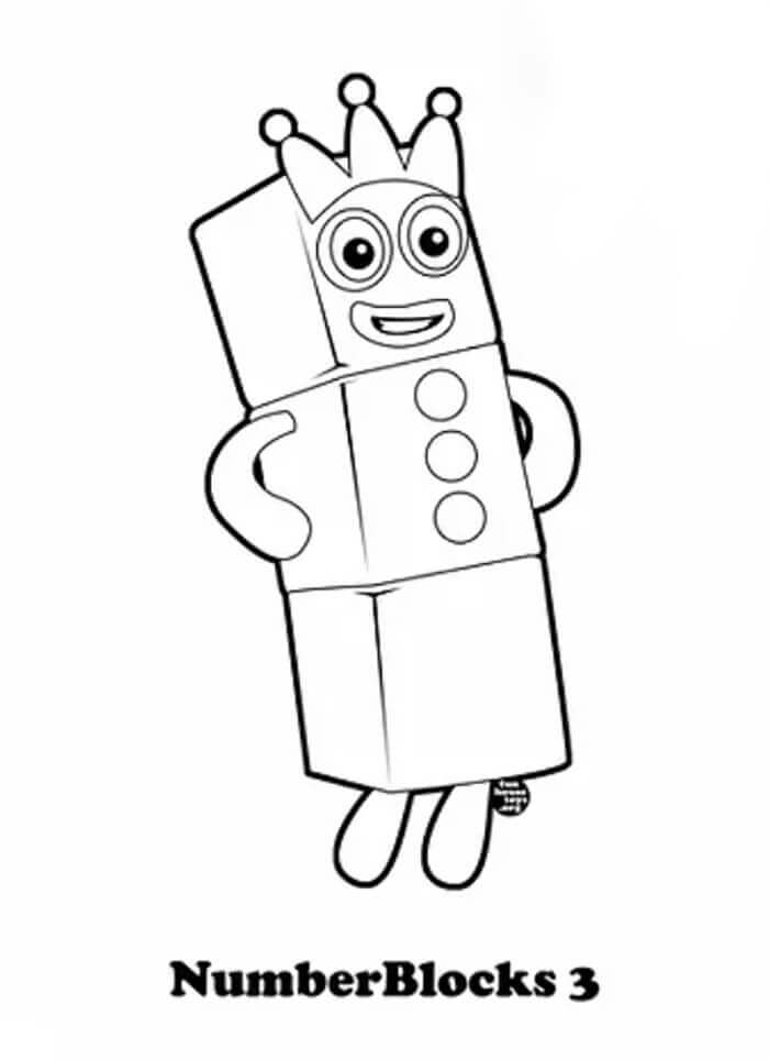 dibujo bloques de numeros 3 para colorear