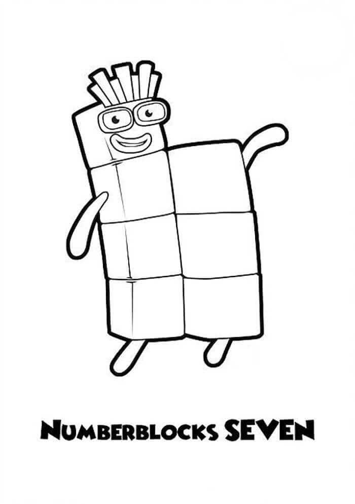 dibujo bloques de numeros 7 para colorear