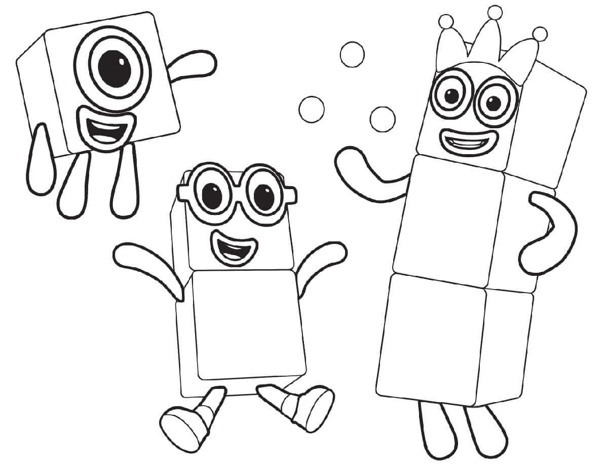 Dibujo de Bloques de Números Imprimibles para Colorear y Imprimir