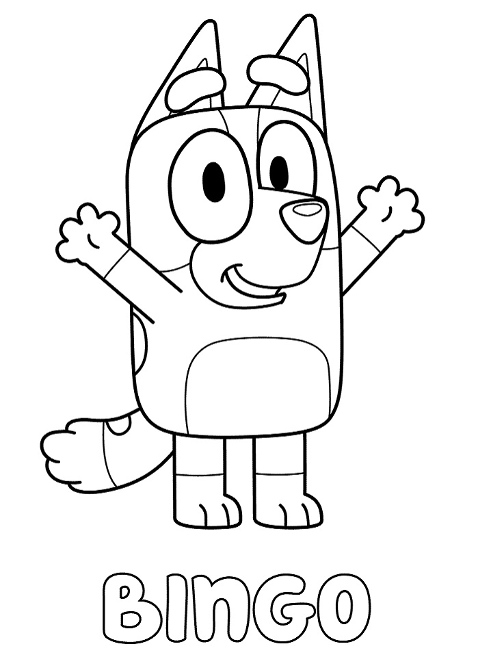 dibujo bingo heeler de bluey para colorear