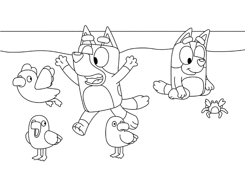 dibujo bluey para colorear