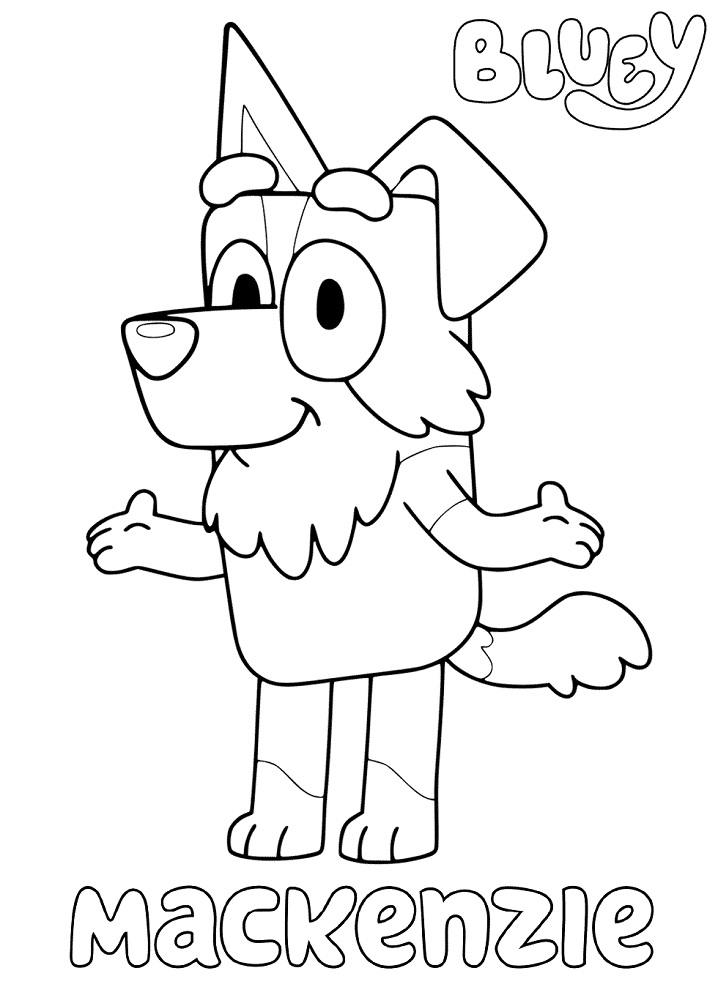 dibujo mackenzie de bluey para colorear