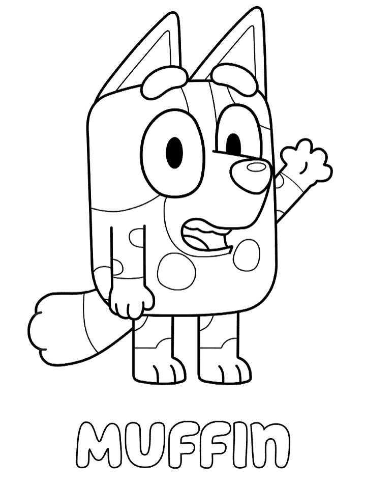 dibujo muffin blue heeler para colorear