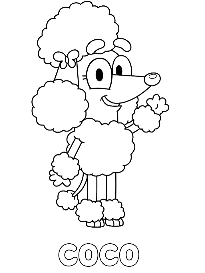 dibujo poodle coco para colorear
