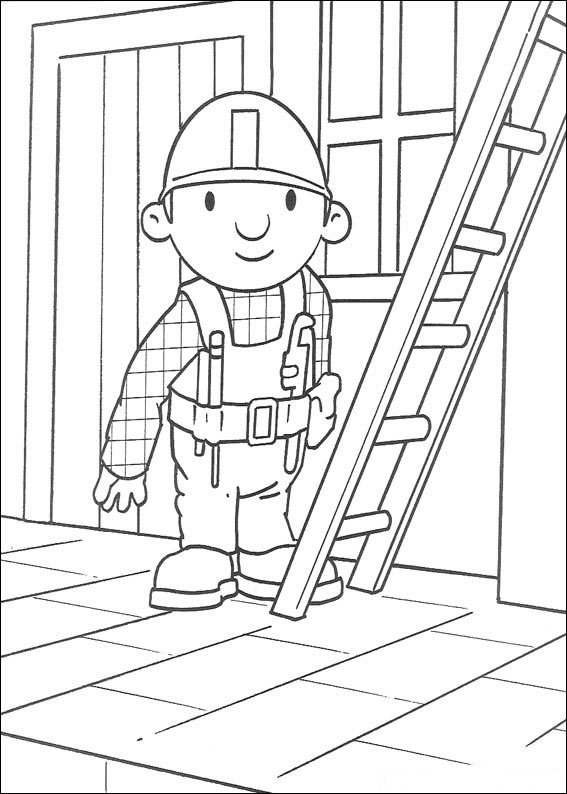 dibujo bob con escalera para colorear