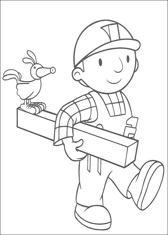 dibujo bob y pajaro para colorear