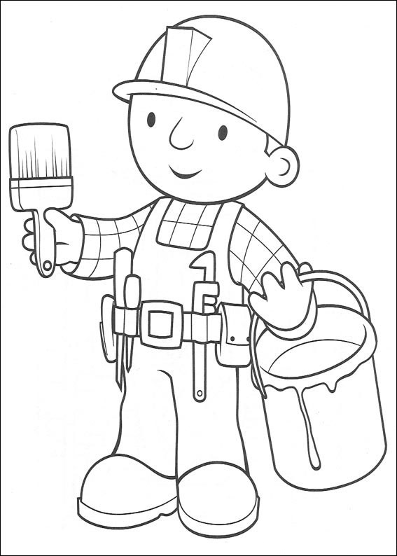 Dibujo de Pintura Bob para Colorear y Imprimir