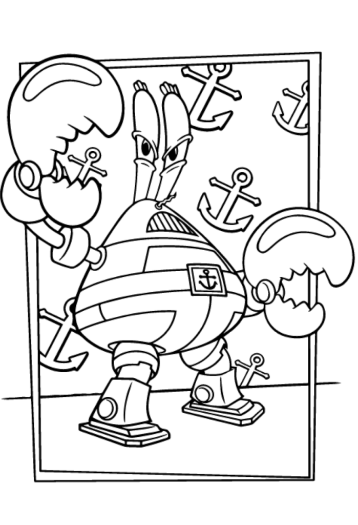Dibujo de Don Cangrejo Enojado para Colorear y Imprimir