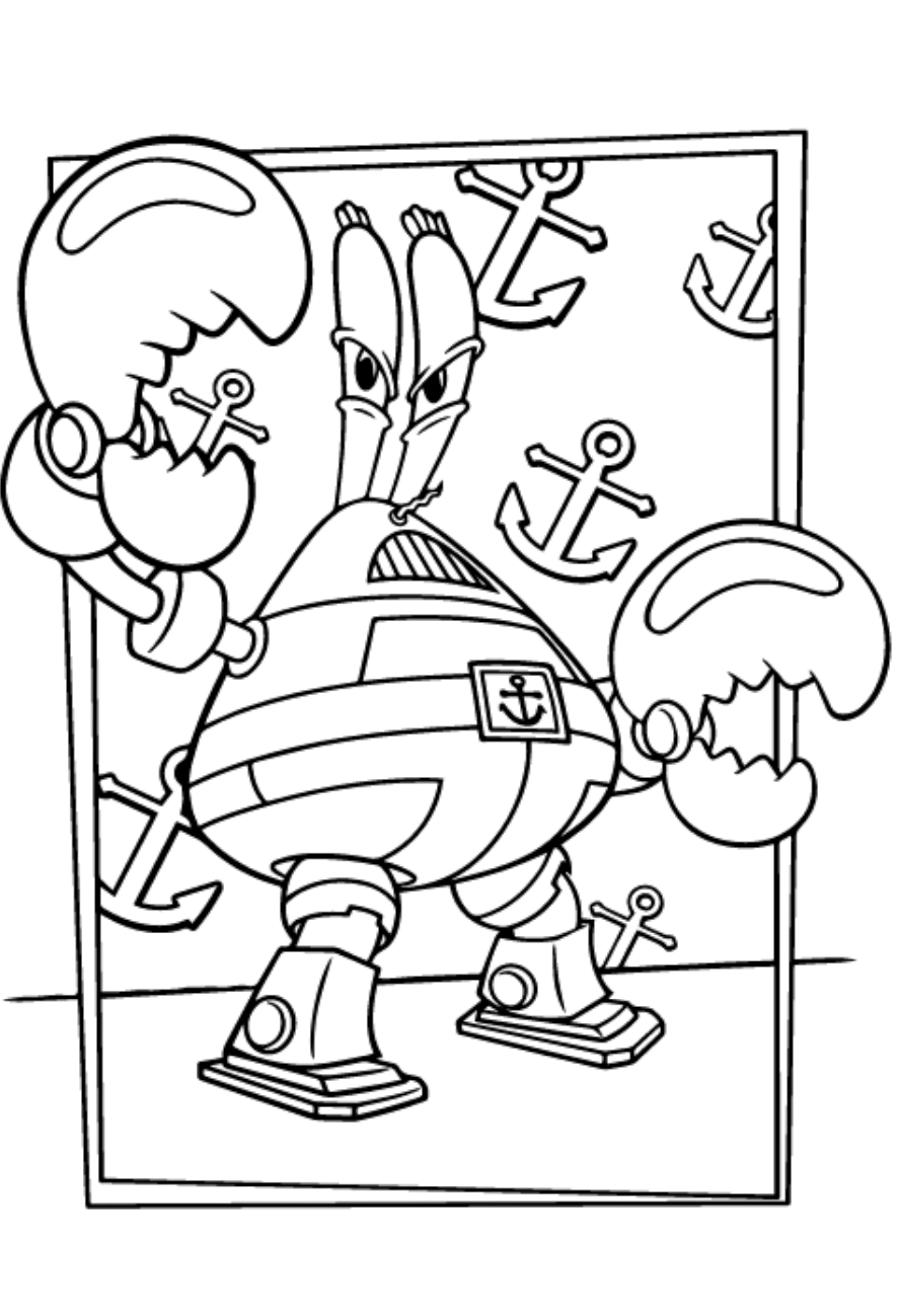 Dibujo de Don Cangrejo Enojado para Colorear y Imprimir