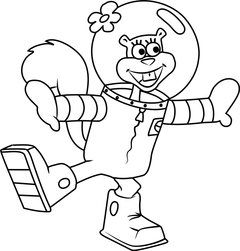 Dibujo de Mejillas de Arena Felices para Colorear y Imprimir