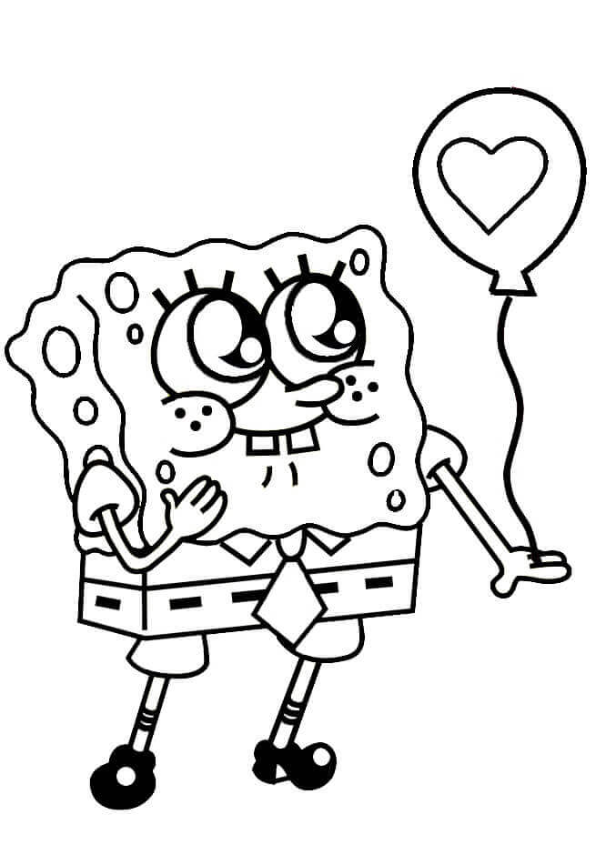 dibujo adorable bob esponja para colorear