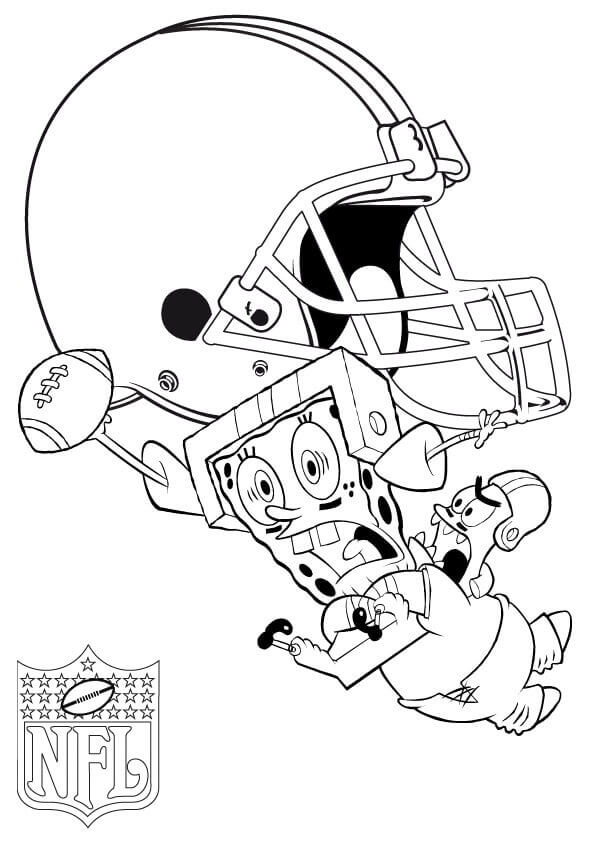 dibujo bob esponja cleveland browns 1 para colorear