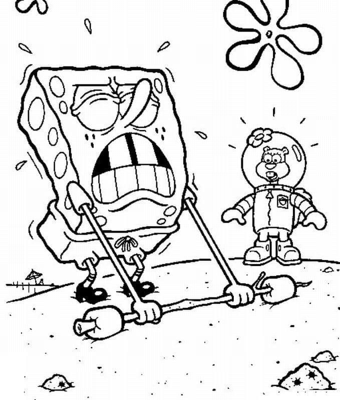 dibujo bob esponja debil para colorear