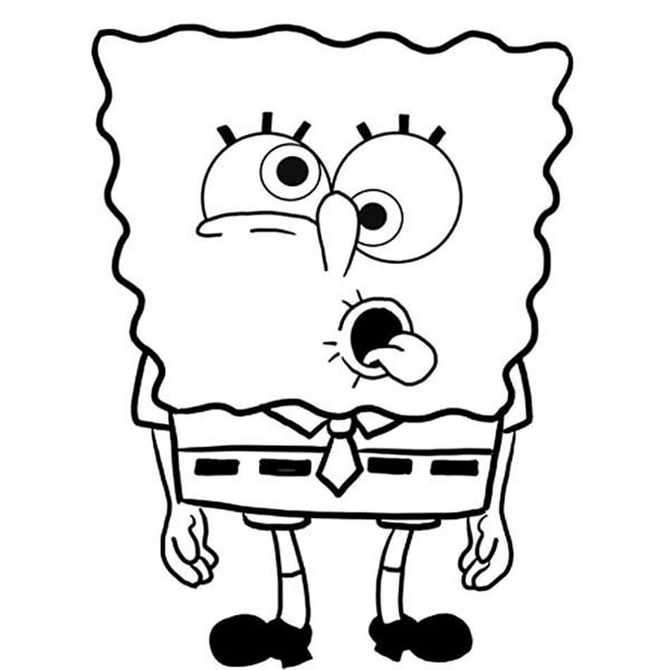 dibujo bob esponja divertido para colorear