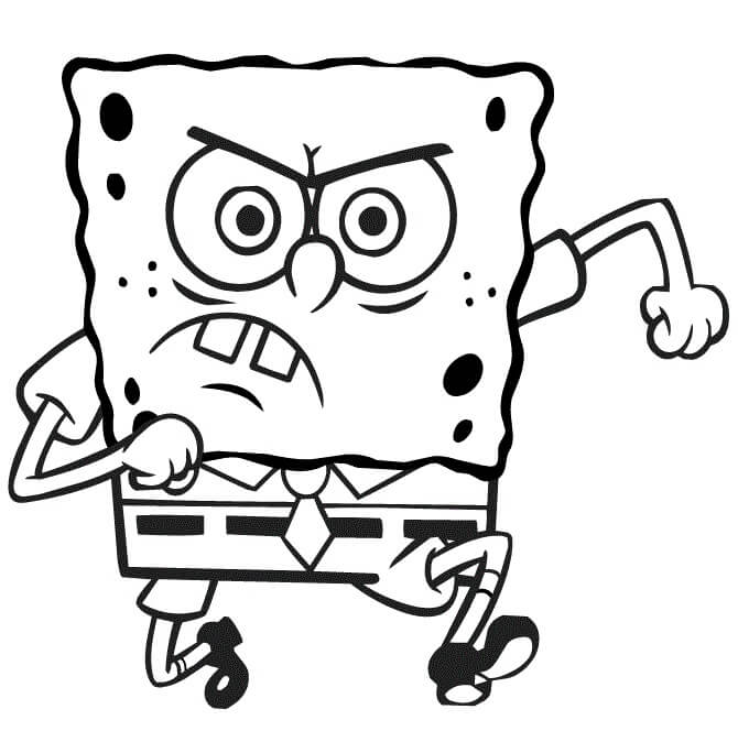 dibujo bob esponja enojado para colorear