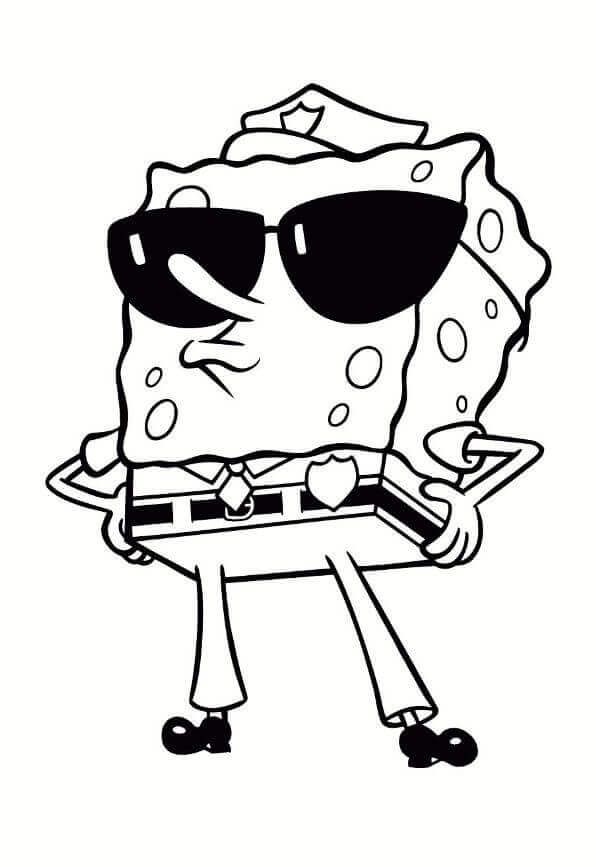 dibujo bob esponja la policia 2 para colorear