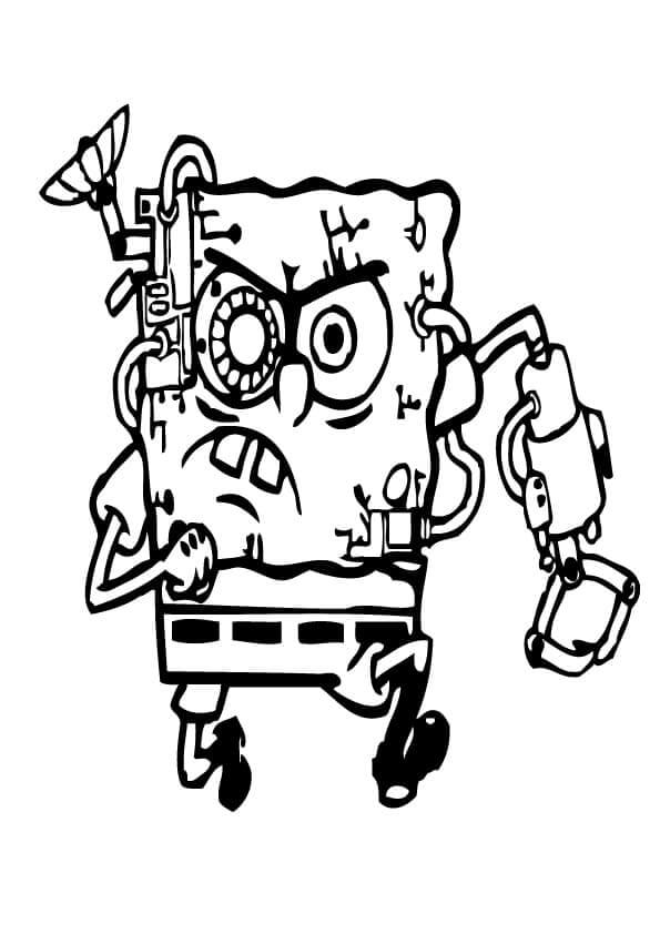 dibujo bob esponja maquina para colorear