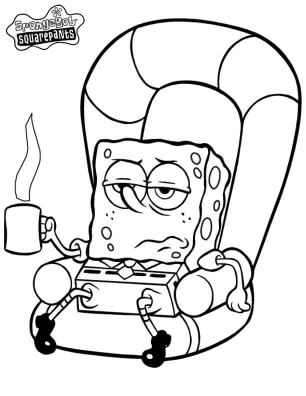 dibujo bob esponja perezoso para colorear