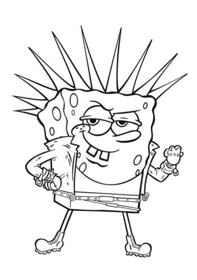 dibujo bob esponja rock 2 para colorear
