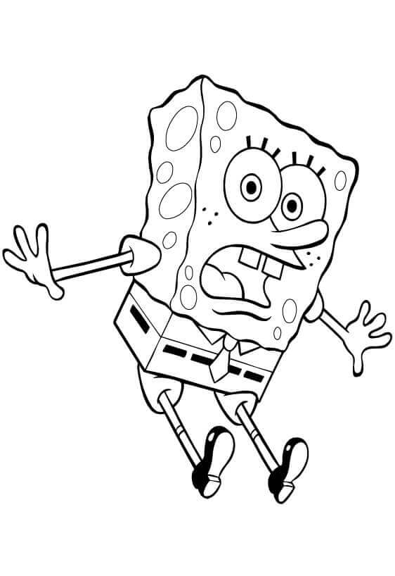 dibujo bob esponja sorprendido para colorear