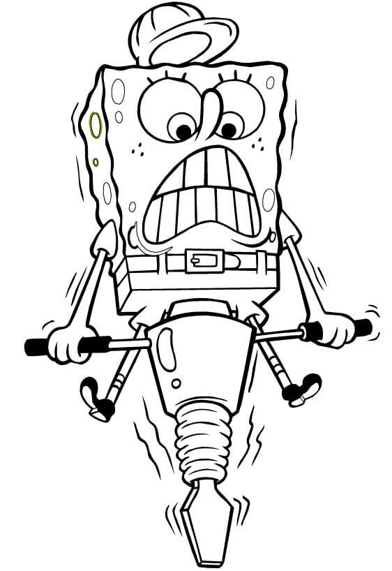 dibujo bob esponja trabajando 2 para colorear