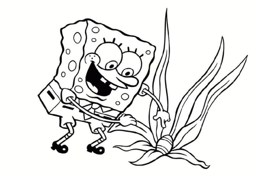 dibujo bob esponja y huevo para colorear
