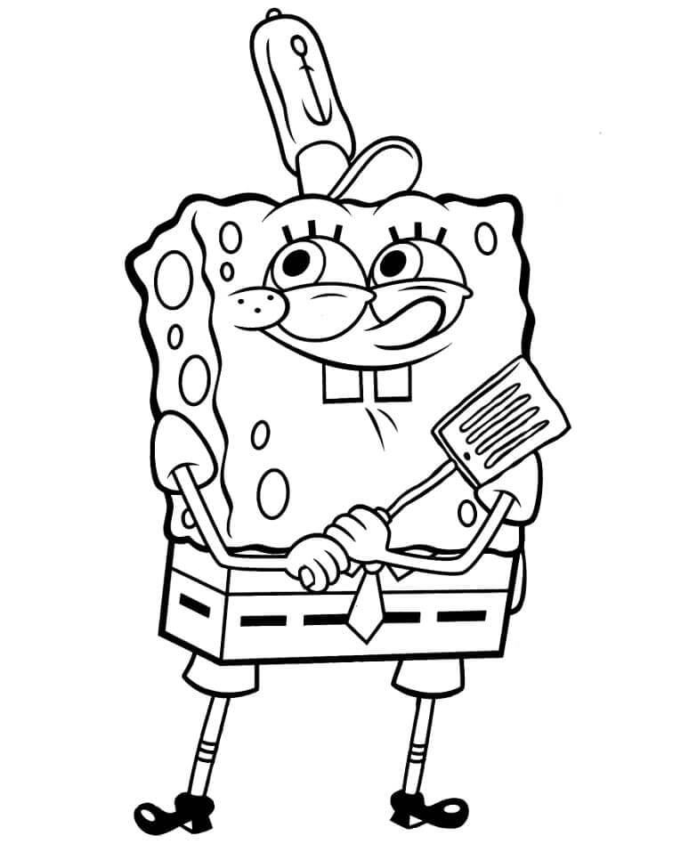dibujo cocinero strongbob para colorear