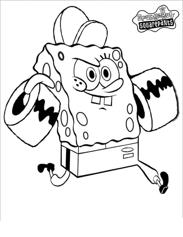 dibujo entrenamiento bob esponja para colorear
