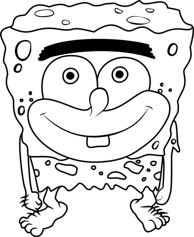 dibujo spongegar sonriendo para colorear
