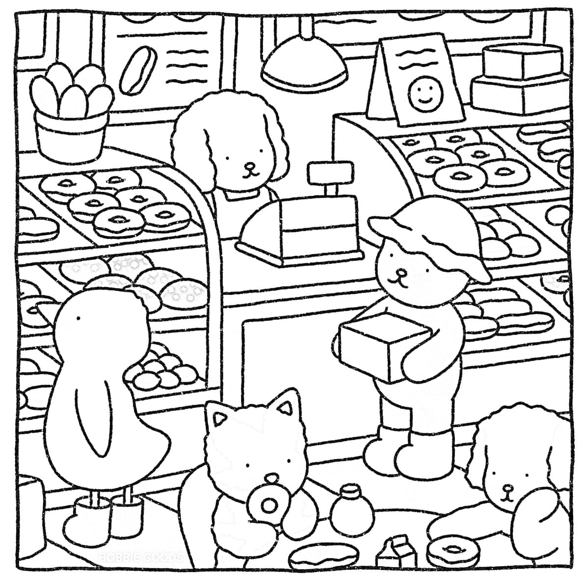 dibujo bobbie goods bakery pdf imprimir y colorear