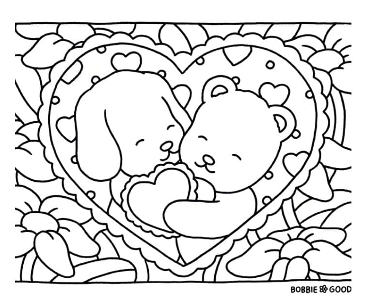 dibujo bobbie goods dog and bear pdf imprimir y colorear