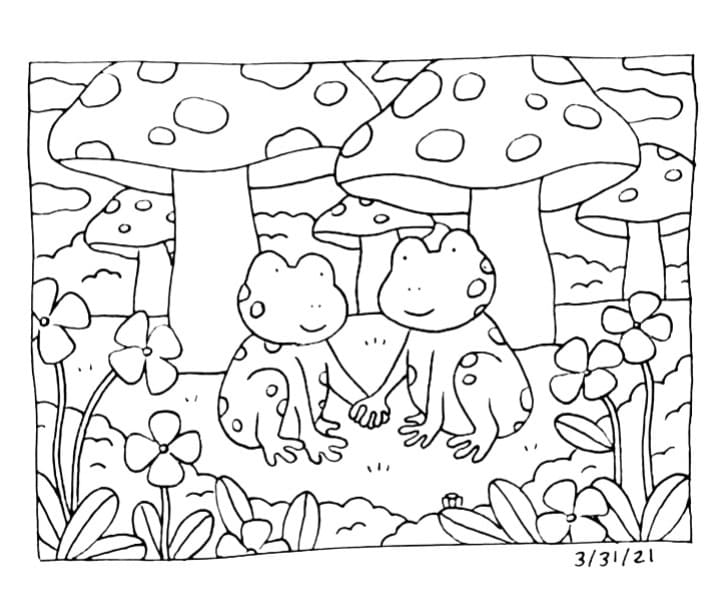 dibujo bobbie goods frogs pdf imprimir y colorear