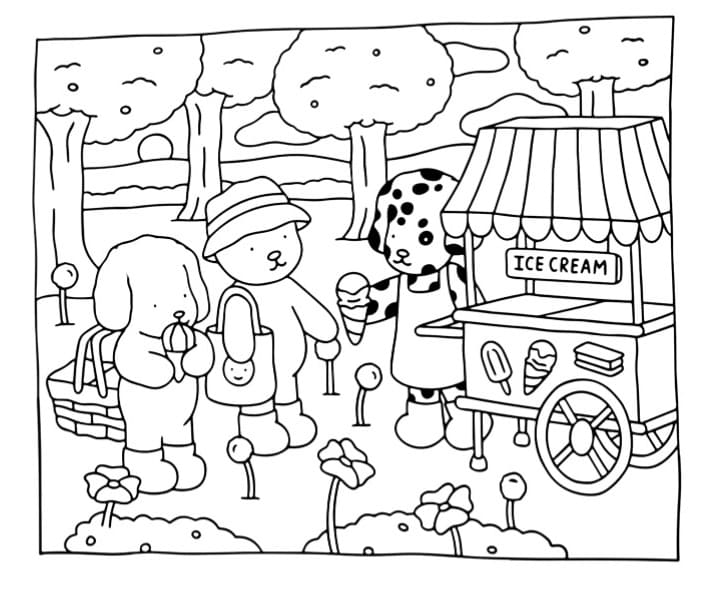 dibujo bobbie goods ice cream pdf imprimir y colorear