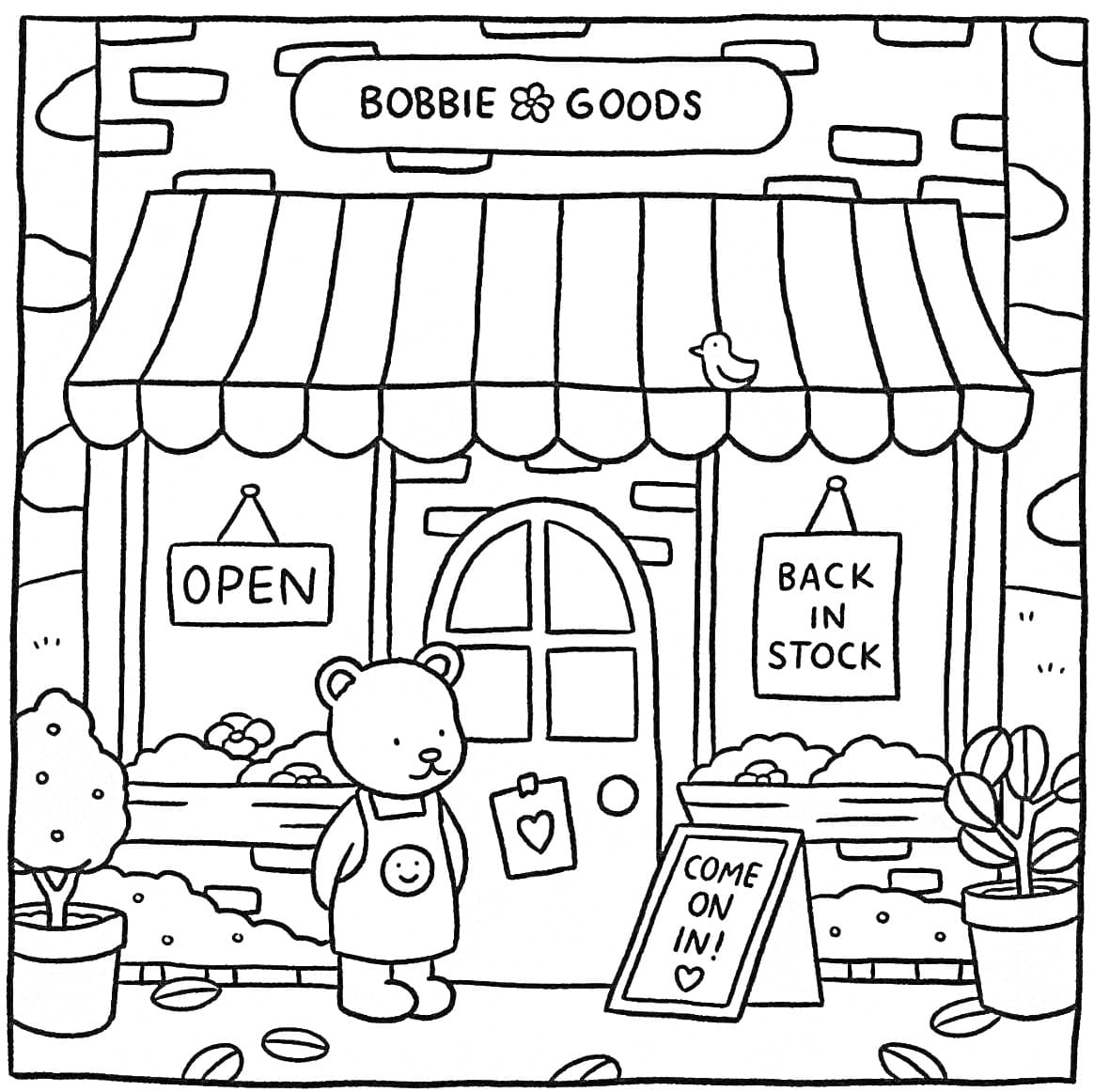 dibujo bobbie goods shop pdf imprimir y colorear