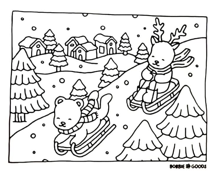 dibujo winter bobbie goods pdf imprimir y colorear
