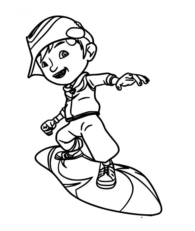 Dibujo de Boboiboy de Viento Impresionante para Colorear y Imprimir