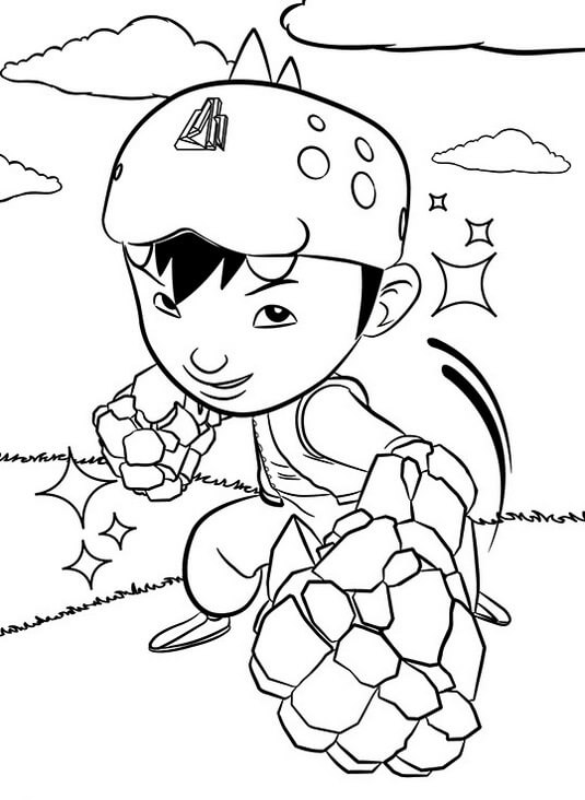 Dibujo de Boboiboy Sísmico para Colorear y Imprimir