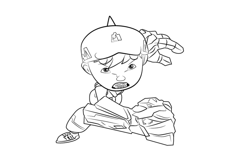 Dibujo de Boboiboy Terremoto para Colorear y Imprimir