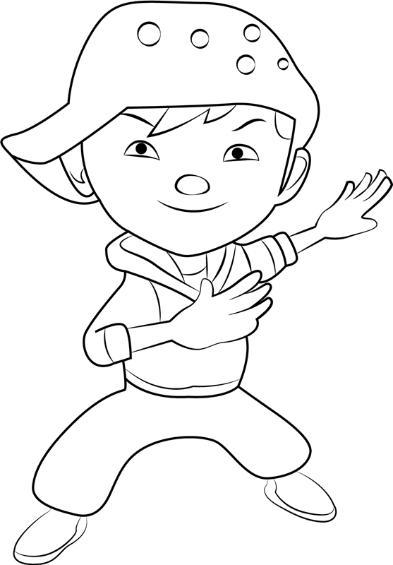 Dibujo de Boboiboy Viento Sonriendo para Colorear y Imprimir