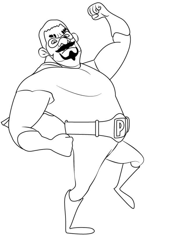 Dibujo de Papá Zola de Boboiboy para Colorear y Imprimir