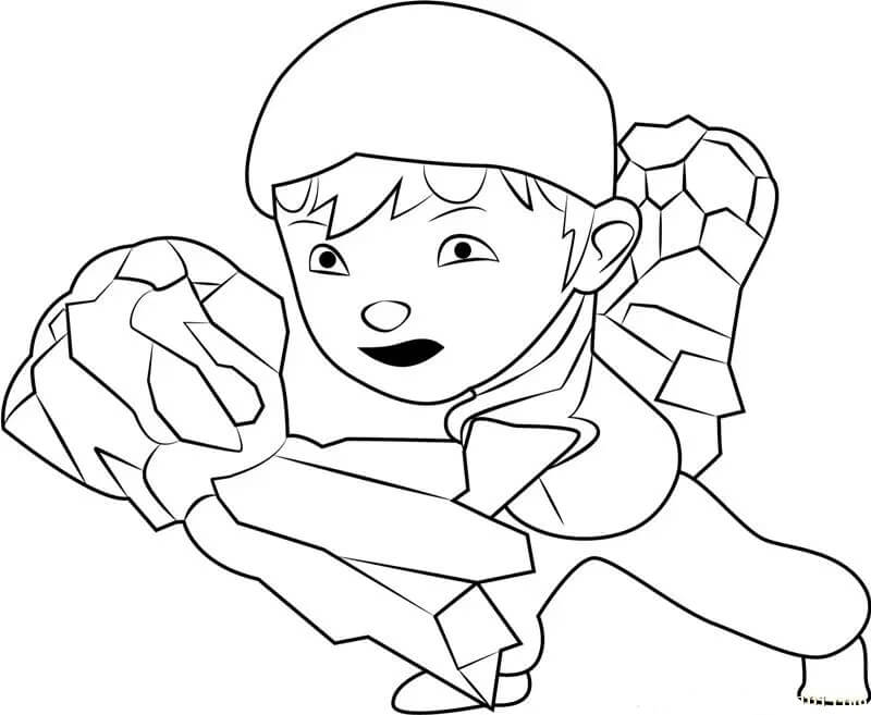 Dibujo de Sísmica Boboiboy Nivel 2 para Colorear y Imprimir