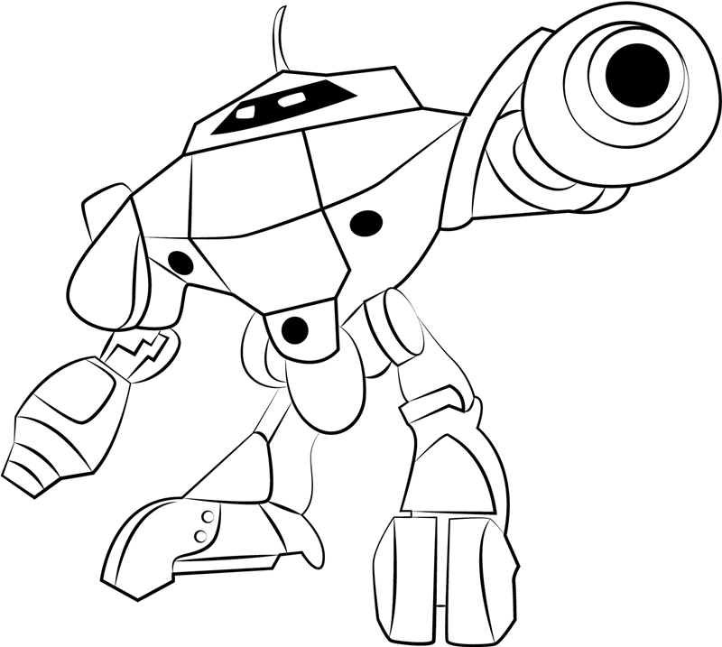 Dibujo de Súper Probe Preparar Ataque para Colorear y Imprimir