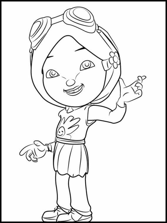 Dibujo de Yaya de Boboiboy para Colorear y Imprimir