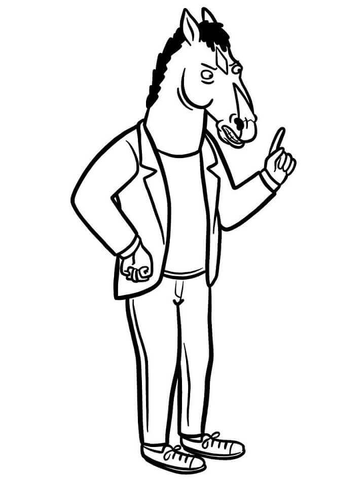 Dibujo de Bojack Horseman Enojado para Colorear y Imprimir