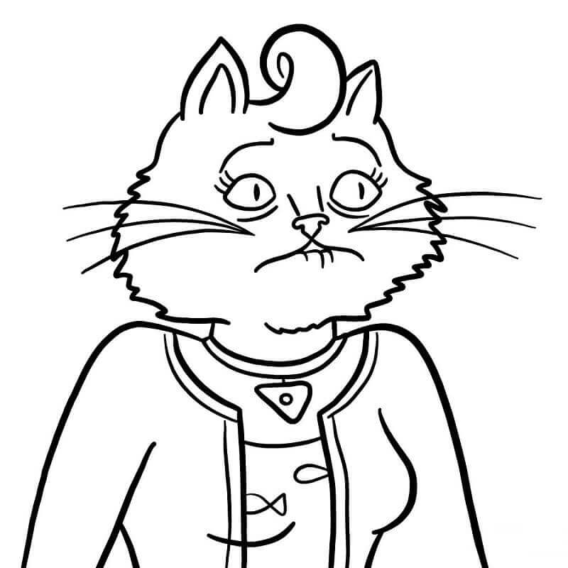 Dibujo de Enfréntate a La Princesa Carolyn de Bojack Horseman para Colorear y Imprimir